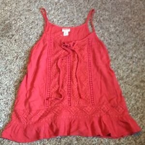 Mossimo Lace tank Medium Rust/dark coral
